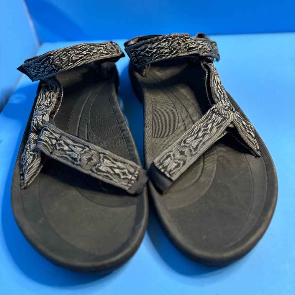 Teva Black and Gray Webbing Sport Sandals Sz 12 VGUC